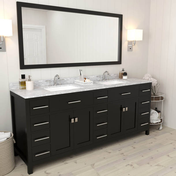 Winston Porter Slagelse 78'' Free Standing Double Bathroom Vanity with